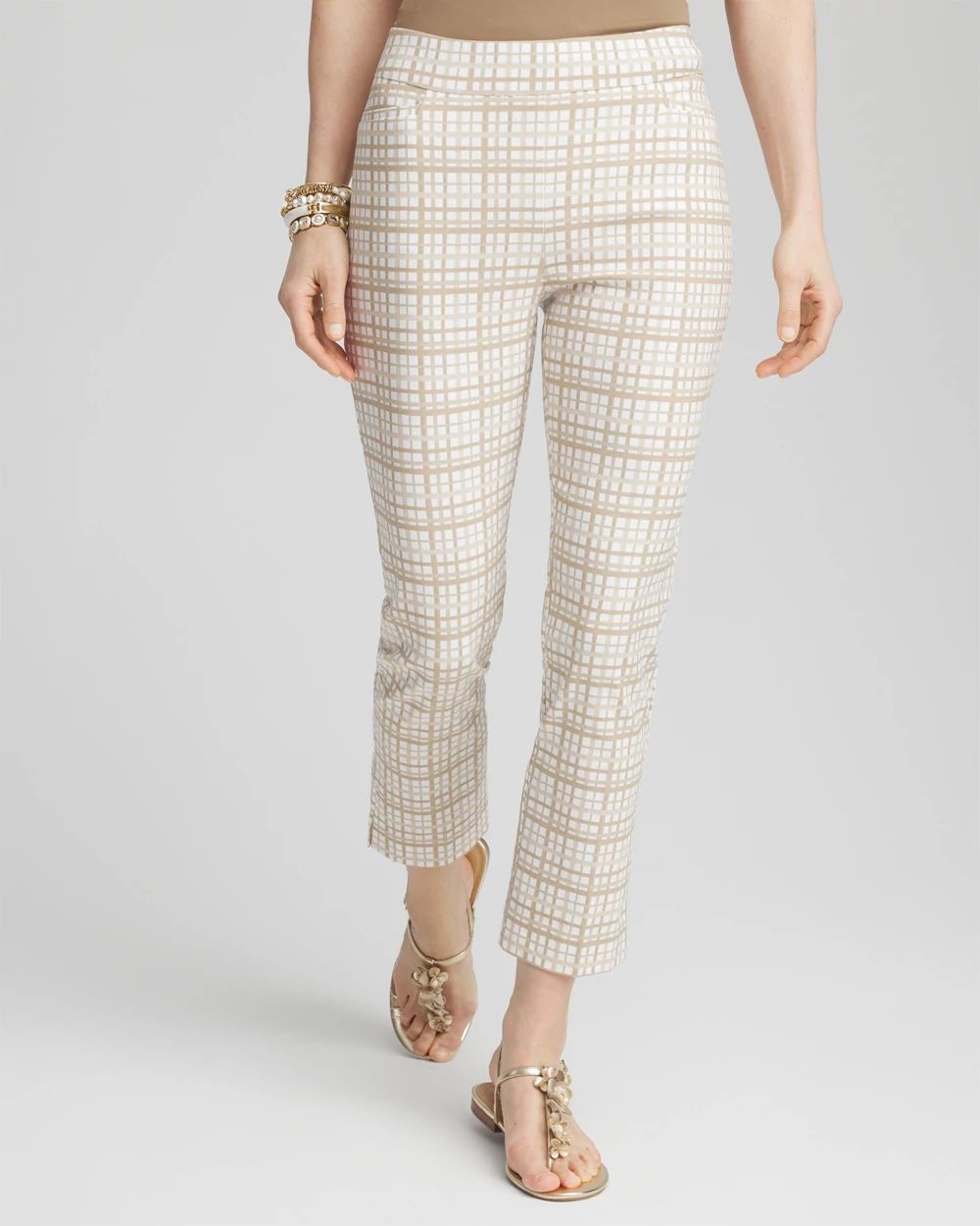 【USED】Checkered cropped pants Brigitte™ Plaid Cropped Pants | Chico's